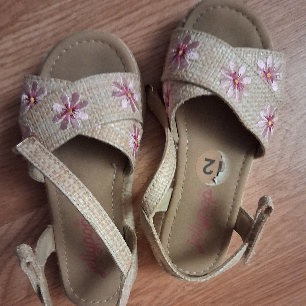 Jellypop Kids Sandals with Pink Floral Accents